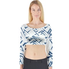 Abstract Pattern Geometric Backgrounds   Long Sleeve Crop Top by Eskimos