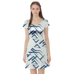 Abstract Pattern Geometric Backgrounds   Short Sleeve Skater Dress by Eskimos