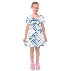 Abstract Pattern Geometric Backgrounds   Kids  Short Sleeve Velvet Dress by Eskimos