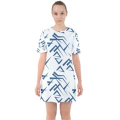 Abstract Pattern Geometric Backgrounds   Sixties Short Sleeve Mini Dress by Eskimos