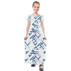 Abstract Pattern Geometric Backgrounds   Kids  Short Sleeve Maxi Dress by Eskimos