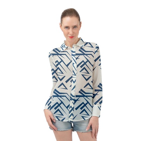 Abstract Pattern Geometric Backgrounds   Long Sleeve Chiffon Shirt by Eskimos