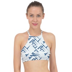 Abstract Pattern Geometric Backgrounds   Racer Front Bikini Top by Eskimos