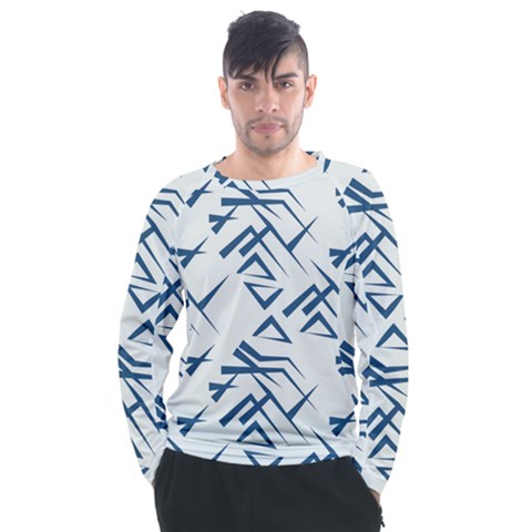 Abstract Pattern Geometric Backgrounds   Men s Long Sleeve Raglan Tee by Eskimos