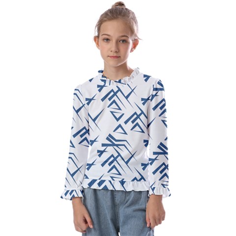 Abstract Pattern Geometric Backgrounds   Kids  Frill Detail Tee by Eskimos