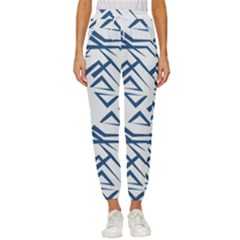 Abstract Pattern Geometric Backgrounds   Cropped Drawstring Pants by Eskimos