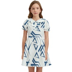 Abstract Pattern Geometric Backgrounds   Kids  Bow Tie Puff Sleeve Dress by Eskimos