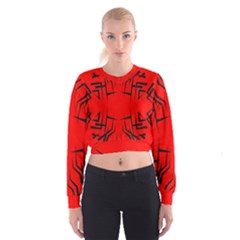 Abstract Pattern Geometric Backgrounds   Cropped Sweatshirt by Eskimos