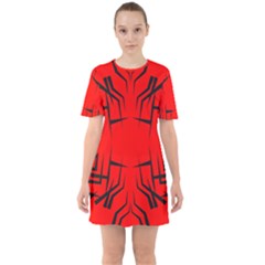 Abstract Pattern Geometric Backgrounds   Sixties Short Sleeve Mini Dress by Eskimos