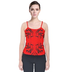 Abstract Pattern Geometric Backgrounds   Velvet Spaghetti Strap Top by Eskimos