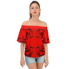 Abstract Pattern Geometric Backgrounds   Off Shoulder Short Sleeve Top by Eskimos