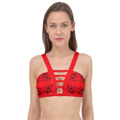 Abstract Pattern Geometric Backgrounds   Cage Up Bikini Top by Eskimos