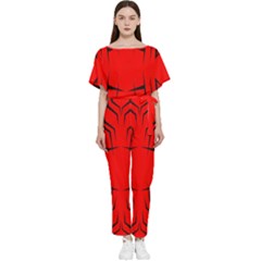 Abstract Pattern Geometric Backgrounds   Batwing Lightweight Chiffon Jumpsuit by Eskimos