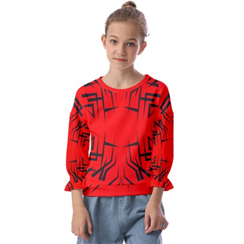 Abstract Pattern Geometric Backgrounds   Kids  Cuff Sleeve Top by Eskimos