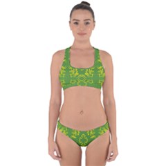 Abstract Pattern Geometric Backgrounds   Cross Back Hipster Bikini Set by Eskimos