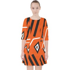 Abstract Pattern Geometric Backgrounds   Quarter Sleeve Pocket Dress by Eskimos