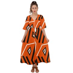 Abstract Pattern Geometric Backgrounds   Kimono Sleeve Boho Dress by Eskimos