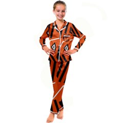 Abstract Pattern Geometric Backgrounds   Kid s Satin Long Sleeve Pajamas Set by Eskimos