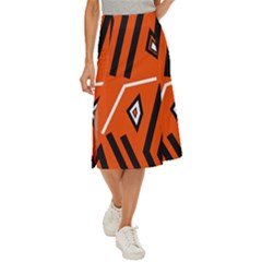 Abstract Pattern Geometric Backgrounds   Midi Panel Skirt by Eskimos