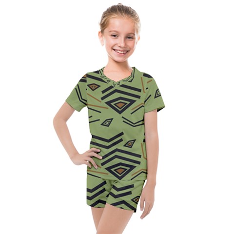 Abstract Pattern Geometric Backgrounds   Kids  Mesh Tee And Shorts Set by Eskimos