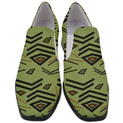 Abstract Pattern Geometric Backgrounds   Women Slip On Heel Loafers by Eskimos