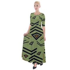 Abstract Pattern Geometric Backgrounds   Half Sleeves Maxi Dress by Eskimos