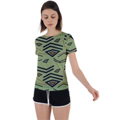 Abstract Pattern Geometric Backgrounds   Back Circle Cutout Sports Tee by Eskimos