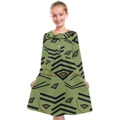 Abstract Pattern Geometric Backgrounds   Kids  Midi Sailor Dress by Eskimos