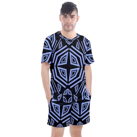 Abstract Pattern Geometric Backgrounds   Men s Mesh Tee And Shorts Set by Eskimos