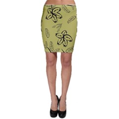 Folk Flowers Print Floral Pattern Ethnic Art Bodycon Skirt by Eskimos