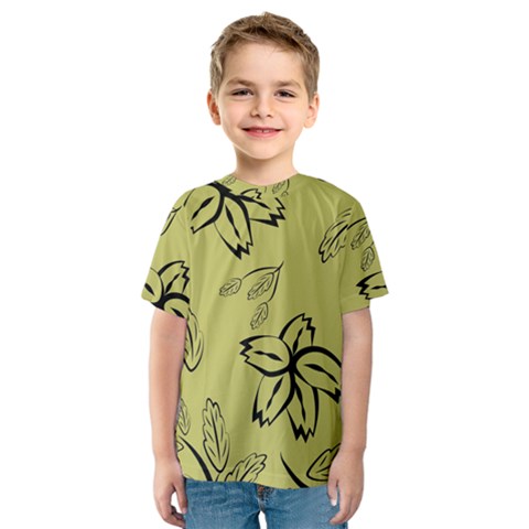 Folk Flowers Print Floral Pattern Ethnic Art Kids  Sport Mesh Tee by Eskimos