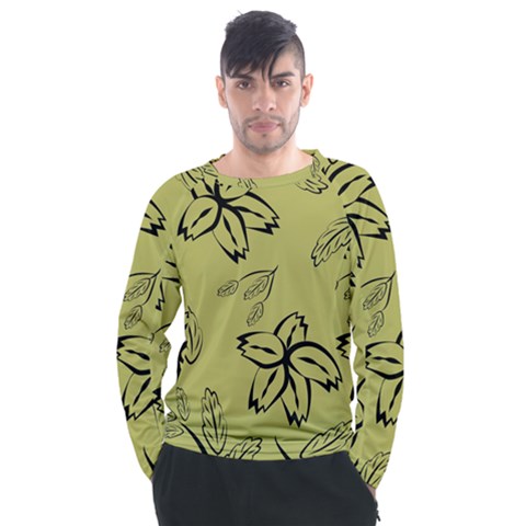 Folk Flowers Print Floral Pattern Ethnic Art Men s Long Sleeve Raglan Tee by Eskimos