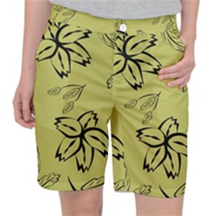 Folk Flowers Print Floral Pattern Ethnic Art Pocket Shorts