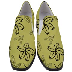 Folk Flowers Print Floral Pattern Ethnic Art Women Slip On Heel Loafers by Eskimos