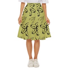 Folk Flowers Print Floral Pattern Ethnic Art Classic Short Skirt by Eskimos