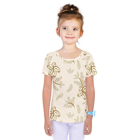 Folk Flowers Print Floral Pattern Ethnic Art Kids  One Piece Tee by Eskimos