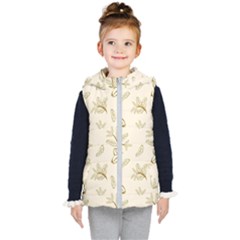 Folk Flowers Print Floral Pattern Ethnic Art Kids  Hooded Puffer Vest