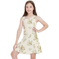 Folk Flowers Print Floral Pattern Ethnic Art Kids  Lightweight Sleeveless Dress by Eskimos