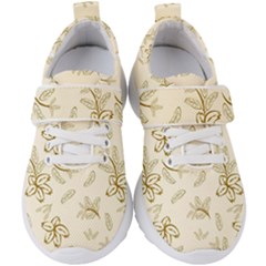 Folk Flowers Print Floral Pattern Ethnic Art Kids  Velcro Strap Shoes by Eskimos