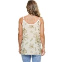 Folk flowers print Floral pattern Ethnic art Casual Spaghetti Strap Chiffon Top View4