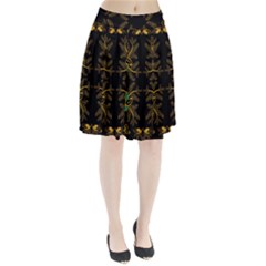 Floral Folk Damask Pattern  Pleated Skirt by Eskimos