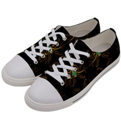 Floral Folk Damask Pattern  Women s Low Top Canvas Sneakers by Eskimos