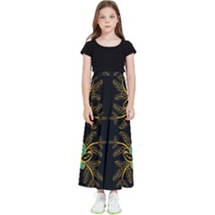 Floral Folk Damask Pattern  Kids  Flared Maxi Skirt by Eskimos