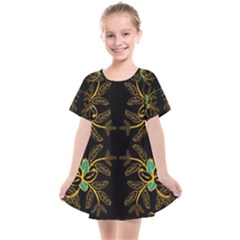 Floral Folk Damask Pattern  Kids  Smock Dress by Eskimos