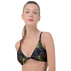 Floral Folk Damask Pattern  Knot Up Bikini Top by Eskimos