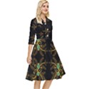 Floral folk damask pattern  Classy Knee Length Dress View2