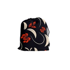 Folk Flowers Print Floral Pattern Ethnic Art Drawstring Pouch (small) by Eskimos