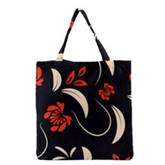 Folk Flowers Print Floral Pattern Ethnic Art Grocery Tote Bag by Eskimos