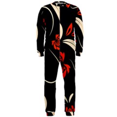 Folk Flowers Print Floral Pattern Ethnic Art Onepiece Jumpsuit (men) by Eskimos