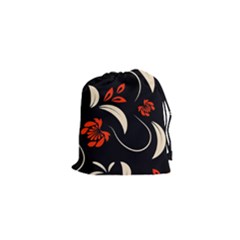 Folk Flowers Print Floral Pattern Ethnic Art Drawstring Pouch (xs) by Eskimos